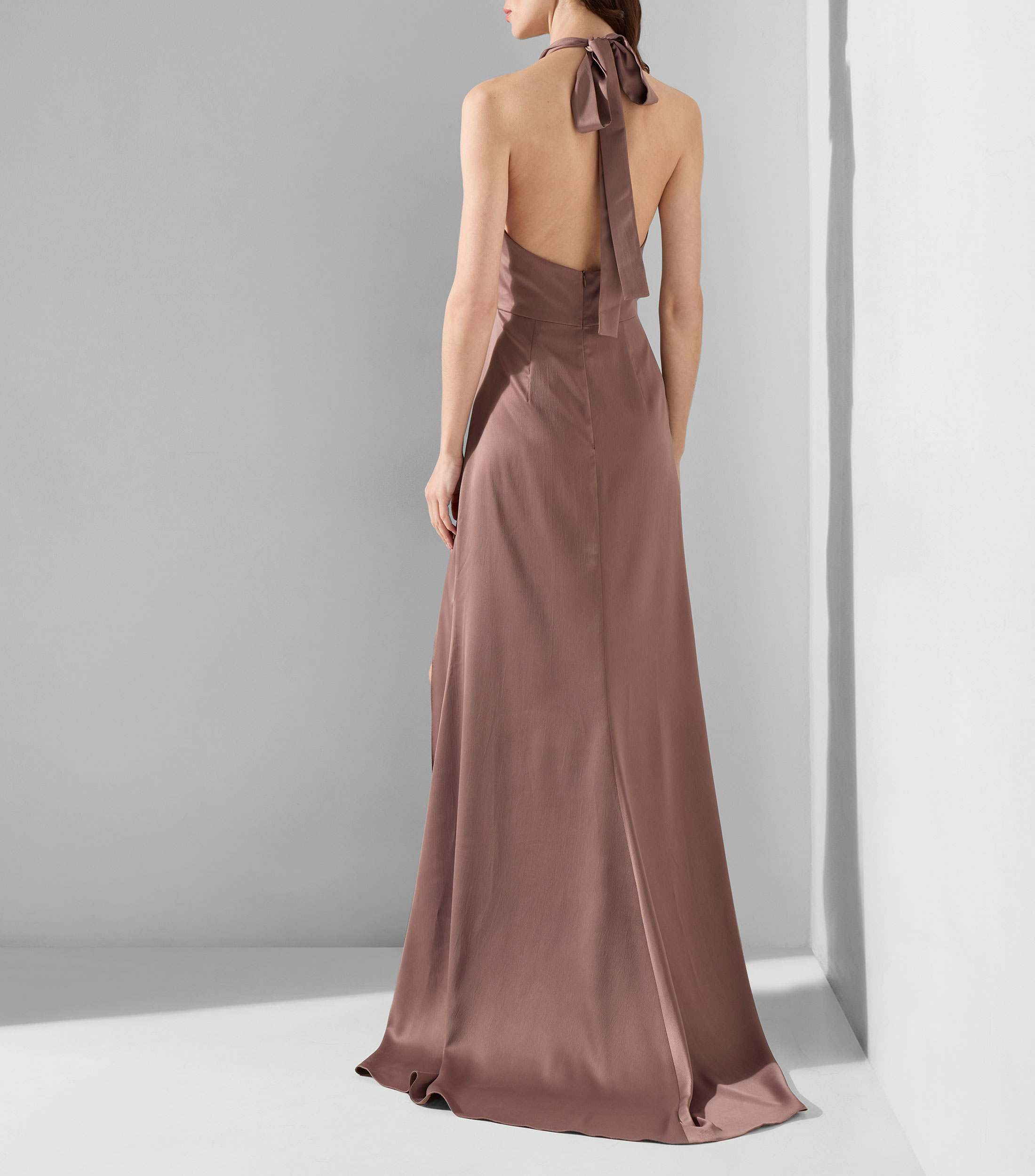 Vestido de fiesta largo liso Mujer
